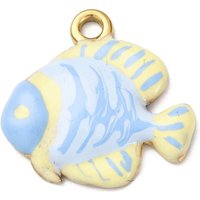 304 Stainless Steel Ocean-Themed Pendant with 18K Gold Plating