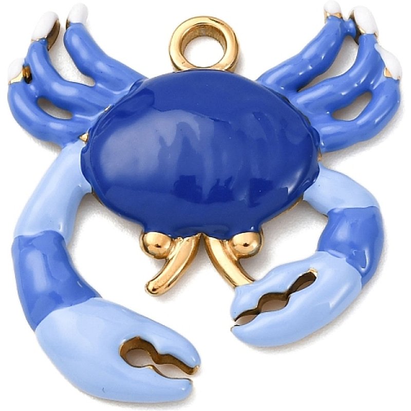 304 Stainless Steel Ocean Theme Crab Pendant with 18K Gold Plating — Charms & Pendants