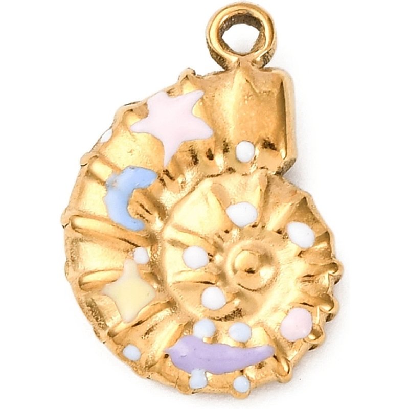 304 Stainless Steel Ocean-Themed Pendant with 18K Gold Plating — Charms & Pendants