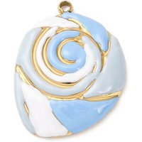 304 Stainless Steel Ocean Theme Pendant with 18K Gold Plating