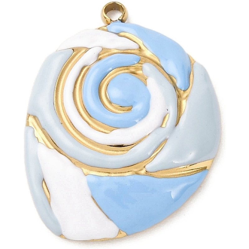 Pendentif en Acier Inoxydable 304 Thème Marin avec Plaquage en Or 18K — Breloques et pendentifs