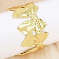 Bracelet Cuff en Acier Inoxydable Doré pour Femmes avec Nœud — Bracelet Femme