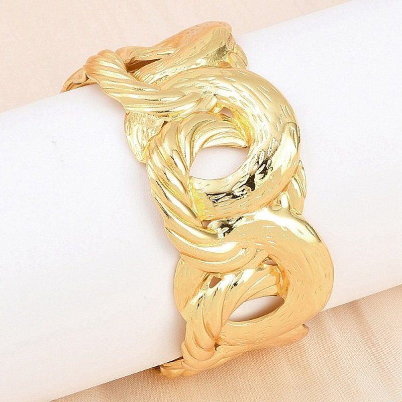 Bracelet Cuff en Acier Inoxydable 304 pour Femmes, Doré, Diamètre de 2 Pouces — Bracelet Femme