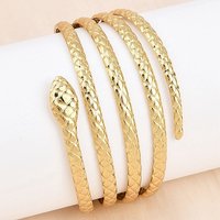 Bracelet Cuff en Acier Inoxydable 304 pour Femmes, Serpent, Doré — Bracelet Femme
