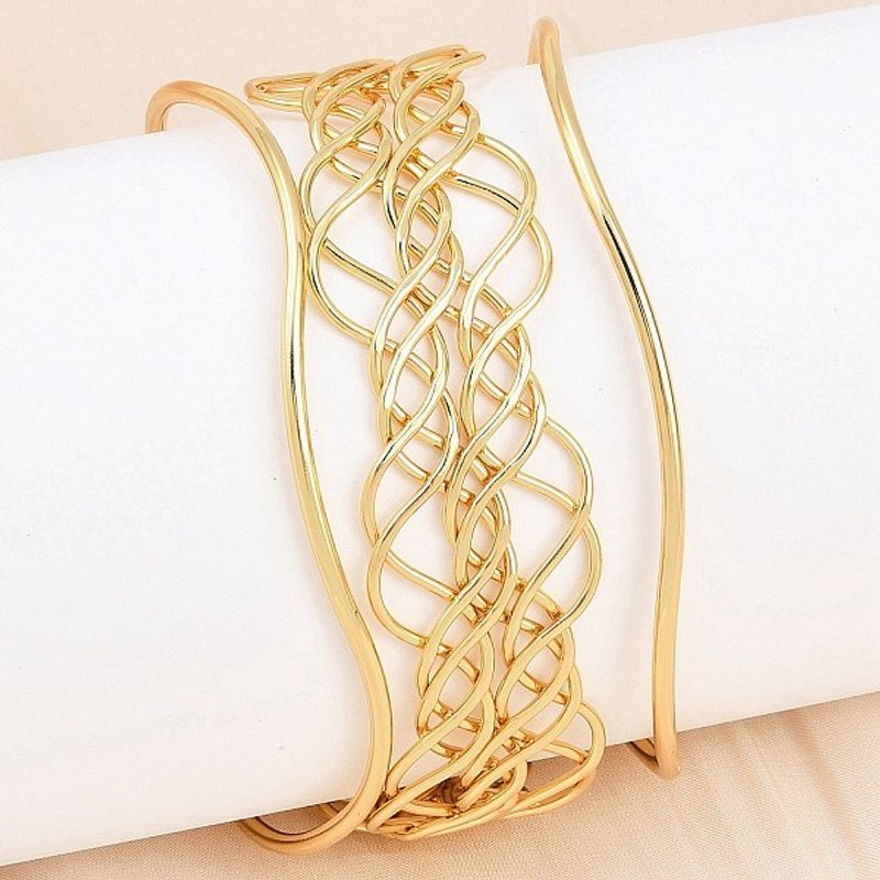Bracelets Cuff en Acier Inoxydable 304 pour Femmes - Doré — Bracelet Femme