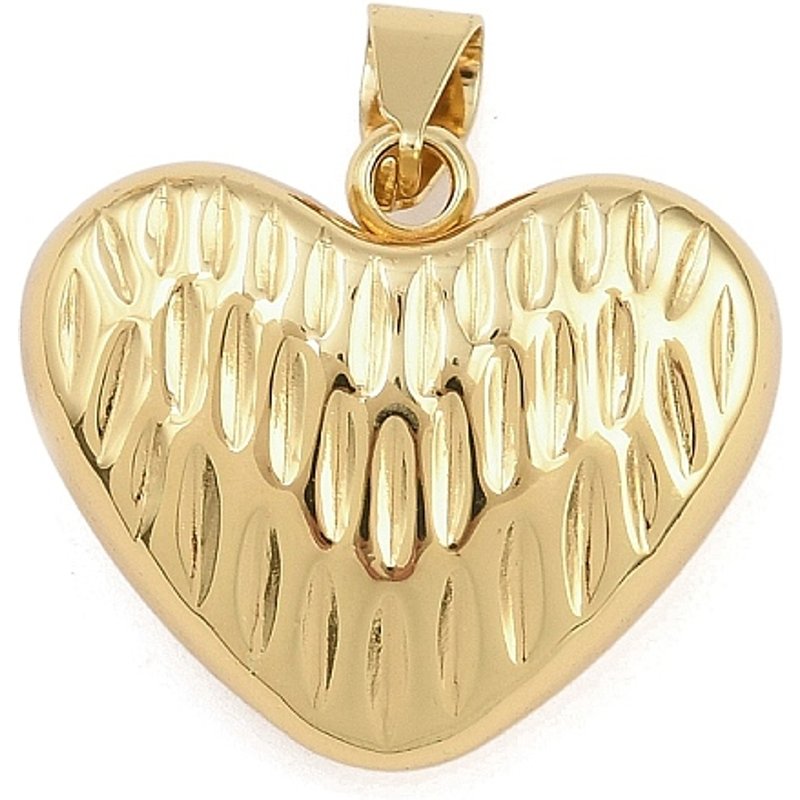 Pendentif en Acier Inoxydable 304 en Forme de Cœur Fini Doré — Breloques et pendentifs