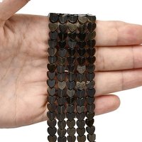 Fils de perles en obsidienne dorée naturelle en forme de cœur, 6mm, 65-72pcs — Perles à bijoux