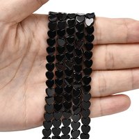 Fils de perles en obsidienne naturelle en forme de cœur, 6x6x2mm, 65-72pcs