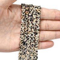 Fils de perles en jaspe dalmatien naturel en forme de cœur, 6mm, 65-72pcs — Perles à bijoux