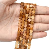 Fils de perles en jade topaze naturel en forme de cœur, 6x6x2mm, 65-72pcs — Perles à bijoux