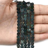Brins de perles en agate mousse naturelle en forme de cœur, 6mm, trou de 0,7mm — Perles à bijoux