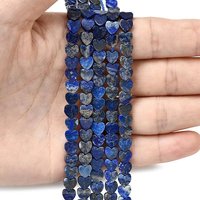 Natural Lapis Lazuli Heart Beads Strands, 6x6x2mm, 65-72pcs — Jewelry Beads