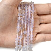 Fils de perles en opalite en forme de cœur, 6x6x2mm, trou de 0.7mm, 65-72pcs — Perles à bijoux