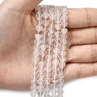 Natural Quartz Crystal Heart Beads Strands, 6mm, 0.7mm Hole — Jewelry Beads