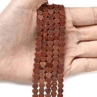 Brins de perles en or synthétique en forme de cœur, 6x6x2mm, 65-72pcs — Perles à bijoux