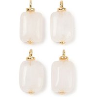 Natural Quartz Crystal Rectangle Pendants with Brass Findings — Charms & Pendants