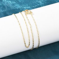 Collier Chaîne Oval en Laiton, Plaqué Or 18K, 15,75 pouces — Collier pendentif