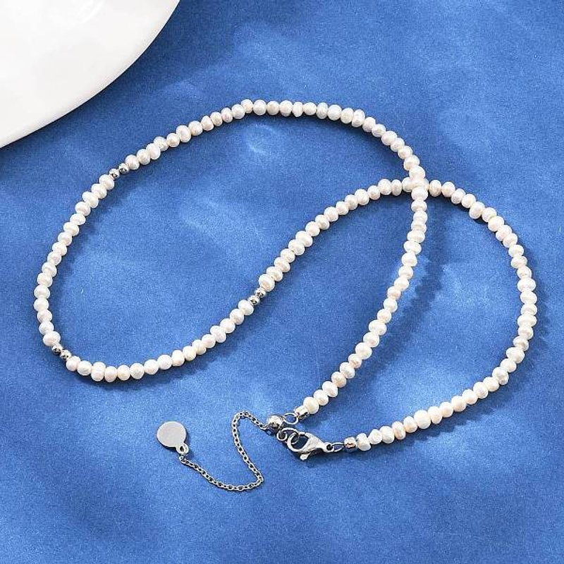 Collier en perles de culture et perles de laiton, 16,34 pouces — Collier pendentif