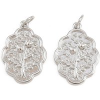 Brass Flower Charms with Jump Ring, Cadmium & Lead Free