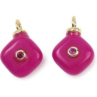 Pendentifs en jade blanc teinté, charms rhombiques avec plaquage en or 18K — Breloques et pendentifs