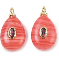 Pendants en Rhodochrosite Synthétique en Forme de Goutte avec Trouvailles en Laiton — Breloques et pendentifs