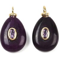 Dyed Natural White Jade Teardrop Pendants with Brass Findings