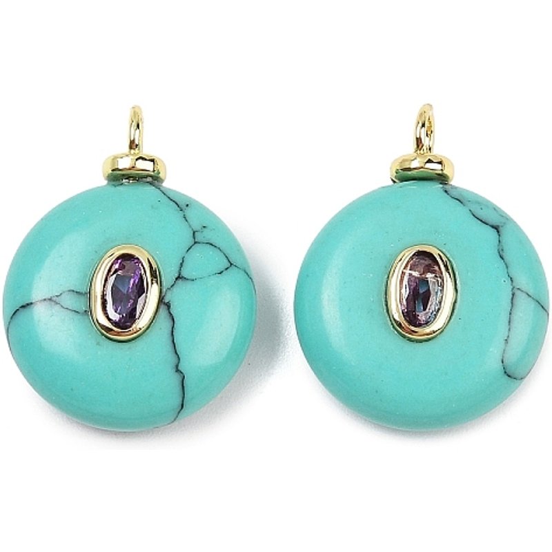 Pendants en turquoise synthétique avec incrustations en zircon — Breloques et pendentifs