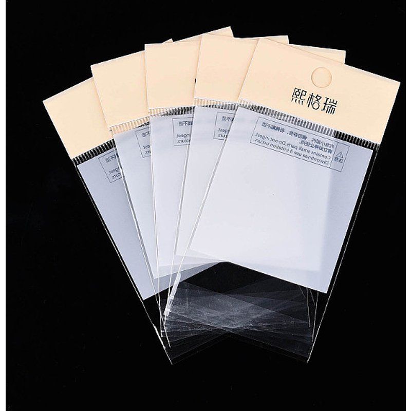 Rectangle OPP Cellophane Bags with Hanging Hole, WhiteSmoke — Jewelry Display & Storage