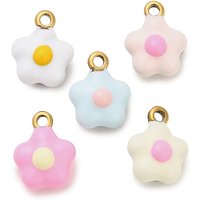 Charms en Émail de Fleurs en Acier Inoxydable 304 avec Plaquage Ionique — Breloques et pendentifs