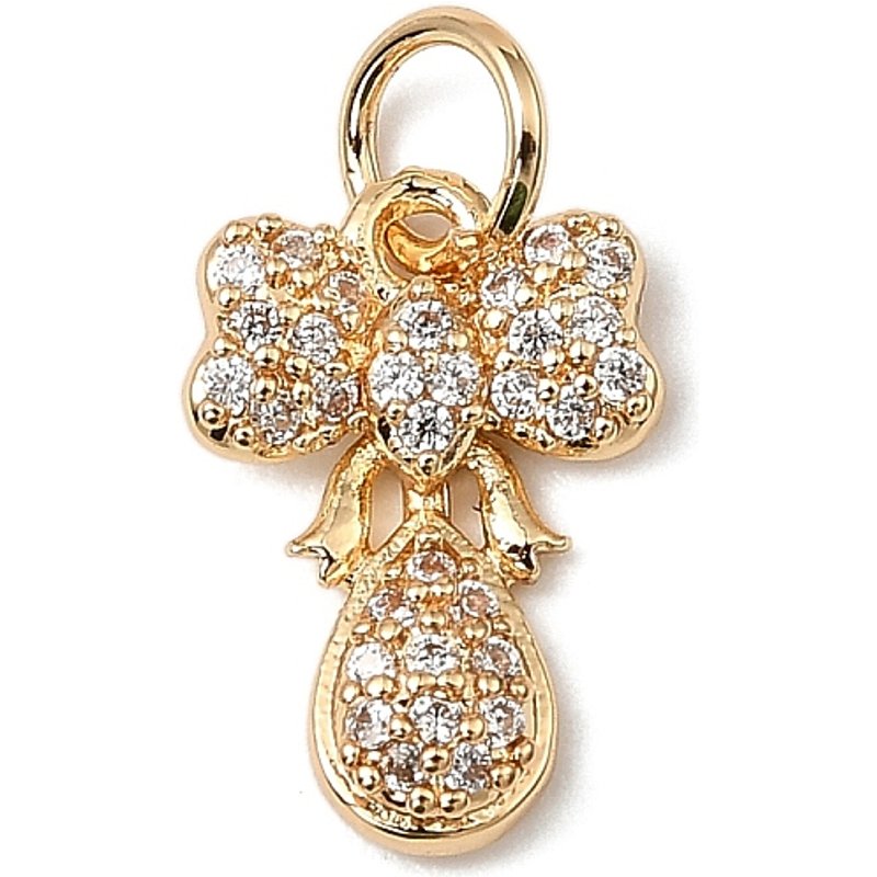 Charms en laiton avec zircon cubique micro pavé et plaqué or 14K — Breloques et pendentifs