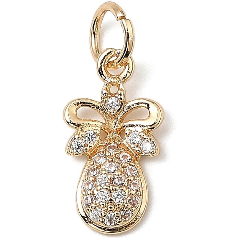 Brass Micro Pave Cubic Zirconia Teardrop Charms with Jump Ring — Charms & Pendants