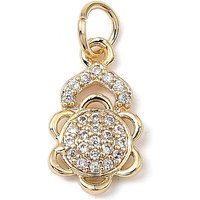 Brass Micro Pave Cubic Zirconia Flower Charm with Jump Ring — Charms & Pendants