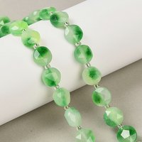 Brins de perles en jade blanc naturel teinté, coupe pentagonale facettée — Perles à bijoux