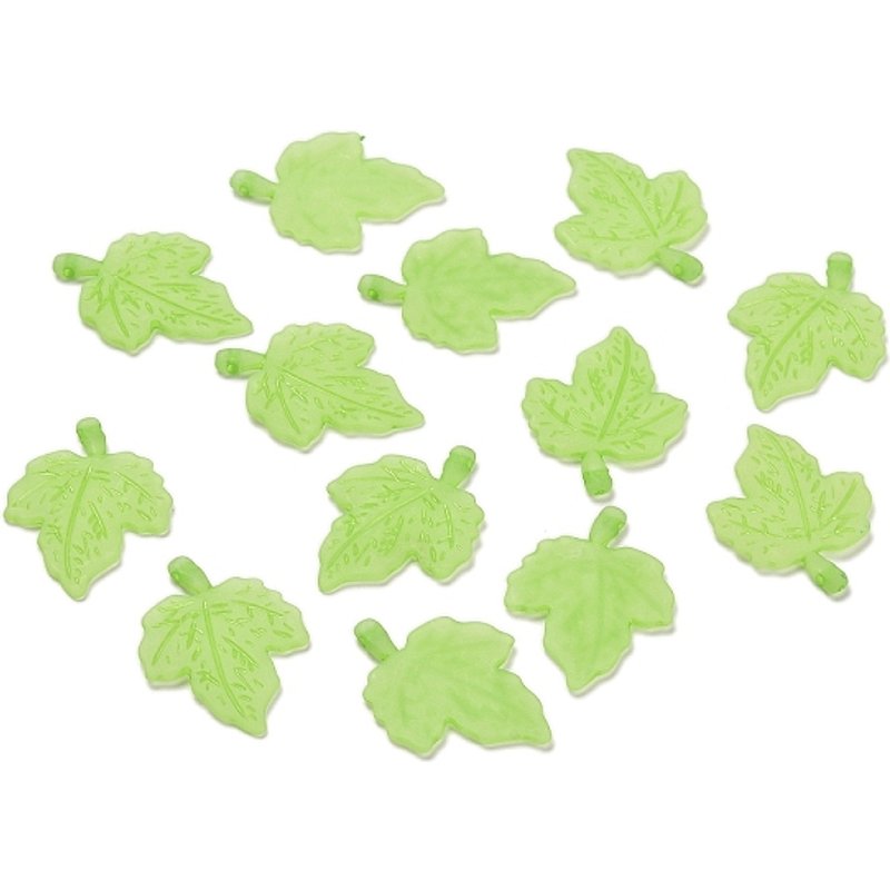 Frosted Acrylic Leaf Pendant in Green Yellow — Charms & Pendants