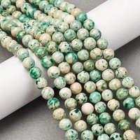Natural Dyed Marble Beads Strands, Round Medium Turquoise, 6.5mm — Jewelry Beads