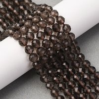 Brins de Perles d'Obsidienne Glacée Naturelle, Ronde Facettée, 6mm, 67pcs — Perles à bijoux