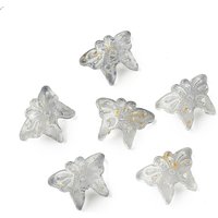 Perles en Verre Papillon avec Poudre d'Or et Fini Argenté — Perles à bijoux