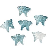 Teal Butterfly Glass Beads with Gold Powder, 1063pcs/1000g — Jewelry Beads