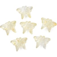 Perles en Verre Papillon avec Poudre d'Or, Jaune Champagne, 1063pcs