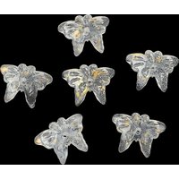 Perles en Verre en Forme de Papillon avec Poudre d'Or, Transparent, 1063pcs/1000g