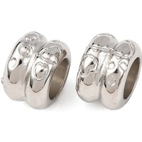 CCB Plastic European Beads, Large Hole Column Beads, Platinum