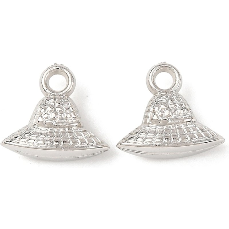 CCB Plastic Bell Charm, Platinum, 13x14.5x6mm, Hole: 2.2mm — Charms & Pendants