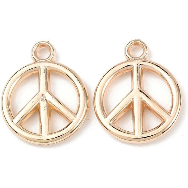 Pendentifs en plastique CCB, signe de paix en or léger