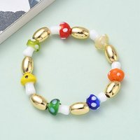 Bracelet Élastique en Laiton et Verre de Murano pour Femmes, Plaqué Or 18K — Bracelet Femme