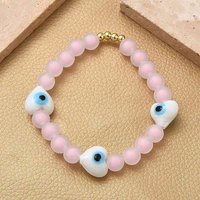 Bracelet Élastique en Laiton et Plastique pour Femmes, Motif Cœur Rose — Bracelet Femme