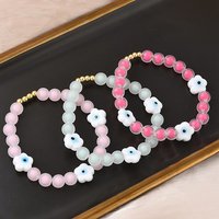 Bracelet Élastique Fleurs avec Motif Œil Malin pour Femmes — Bracelet Femme