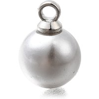 ABS Plastic Pearl Pendants with Platinum Alloy Loop, Silver — Charms & Pendants