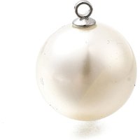 ABS Plastic Pearl Pendants with Platinum Alloy Loop, Floral White — Charms & Pendants