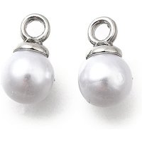 Pendants en perles rondes en plastique ABS avec boucle en alliage de platine — Breloques et pendentifs