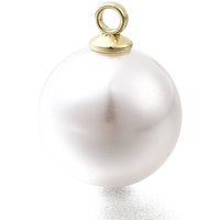 Pendentifs en perles en plastique ABS avec boucle en alliage doré clair, blancs